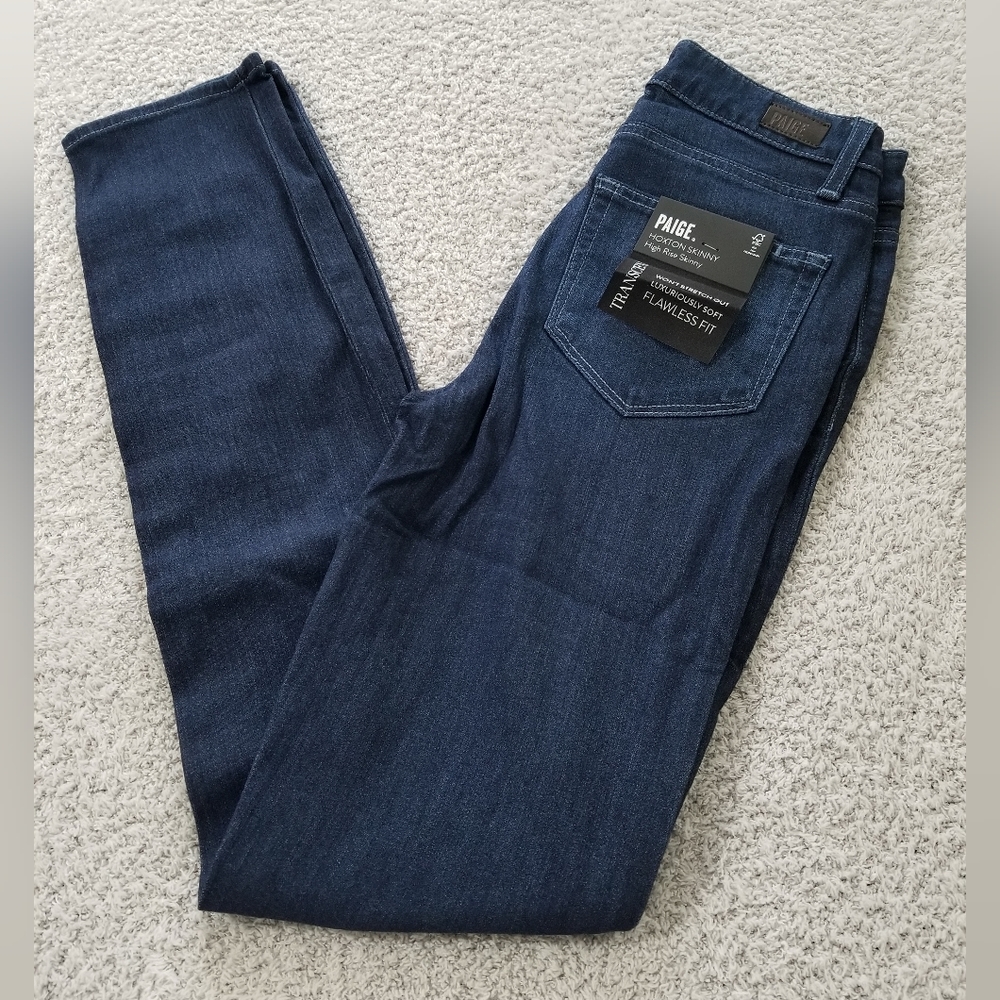 Paige Dark Wash Hoxton High Rise Skinny Jeans